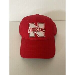 Nebraska Corn‎ Huskers Hat Spell Out Script Logo Football Baseball Snap Back Cap